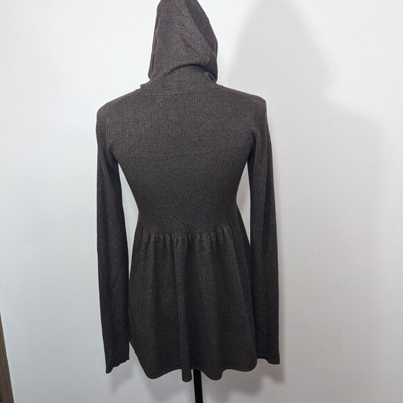 NWOT Rebecca Taylor Womens Silk Cashmere Buttoned Hooded Sweater Brown Size S - Picture 8 of 14